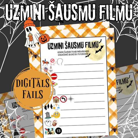 Spēle "Uzmini šausmu filmu", digitāls PDF fails